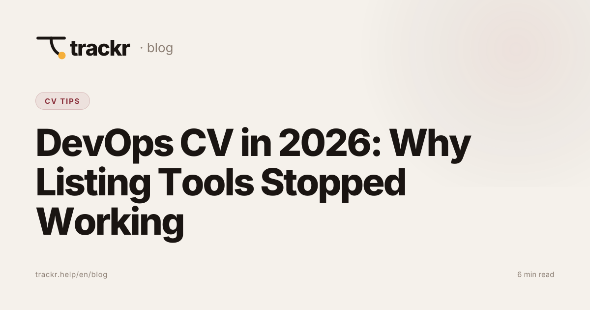 DevOps CV in 2026: Why Listing Tools Stopped Working