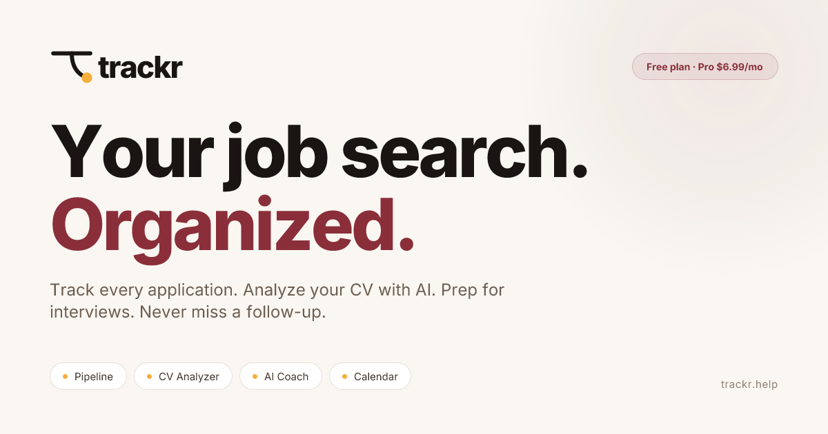 Trackr - Job Tracker & Job Search Assistant